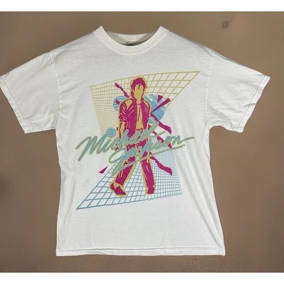 MICHAEL JACKSON 2009 "This is It"‎ Tour White Pink Concert Tee Men's XL - Picture 1 of 2